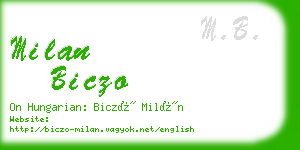 milan biczo business card